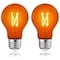 Luxrite A19 LED Edison Orange Light Bulbs 4.5W 60W Equivalent Clear Glass E26 Base, 2PK LR21726-2PK - alternate 1